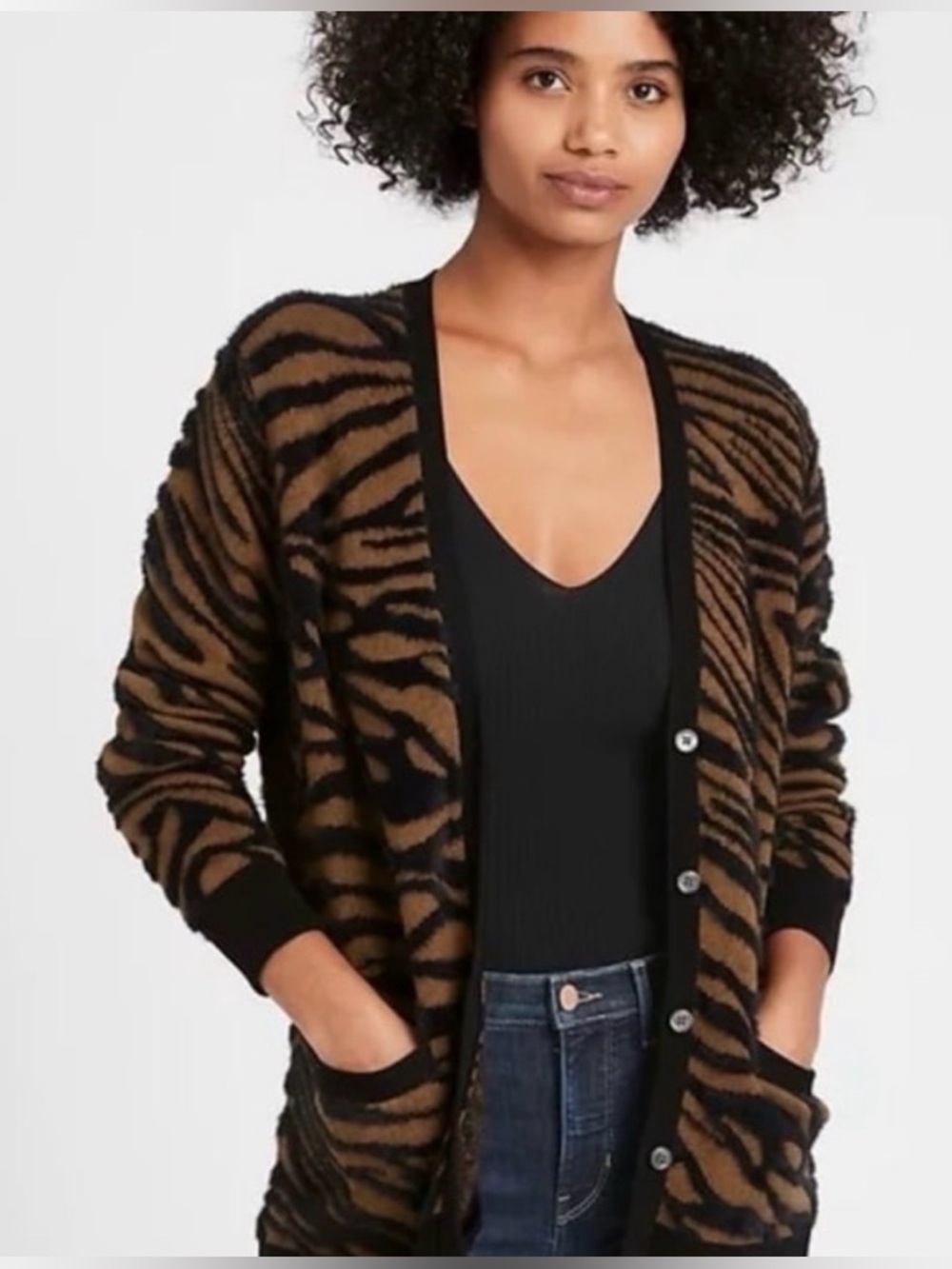 NWT! Banana Republic Tiger Knit Jacquard Cardigan